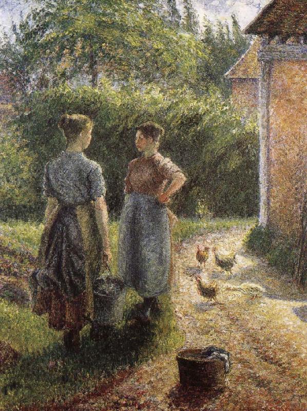 Camille Pissarro Woman in front of farmhouse Germany oil painting art